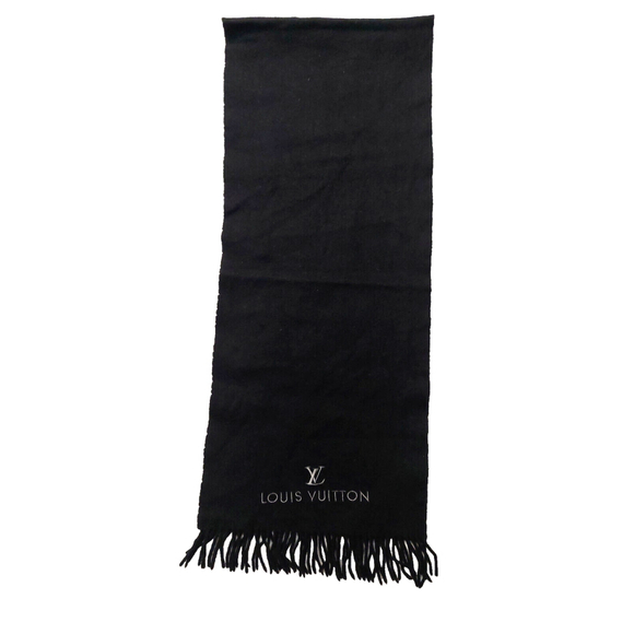 Louis Vuitton LV Black Cashmere Scarf Pre-Owned - Picture 10 of 13